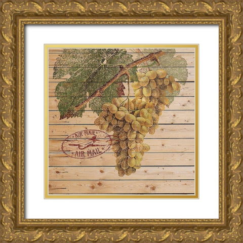 Grape Crate II Gold Ornate Wood Framed Art Print with Double Matting by Nobleworks Inc.