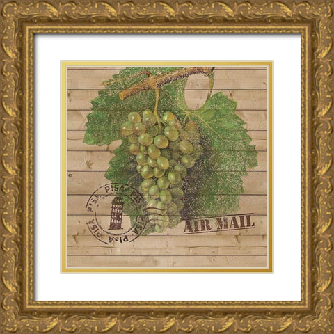 Grape Crate IV Gold Ornate Wood Framed Art Print with Double Matting by Nobleworks Inc.