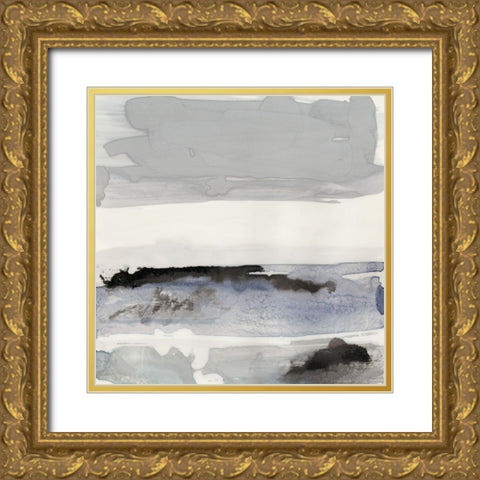 Organic Seascape Blue IV Gold Ornate Wood Framed Art Print with Double Matting by Bramma, Lila