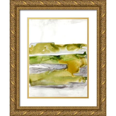 Organic Seascape Green II Gold Ornate Wood Framed Art Print with Double Matting by Bramma, Lila
