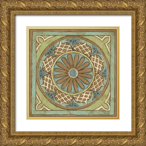 Ornamental Tile I Gold Ornate Wood Framed Art Print with Double Matting by Zarris, Chariklia