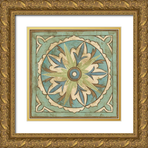 Ornamental Tile II Gold Ornate Wood Framed Art Print with Double Matting by Zarris, Chariklia