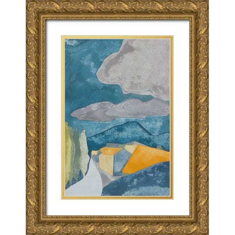 French Village I Gold Ornate Wood Framed Art Print with Double Matting by Delamater, Rob
