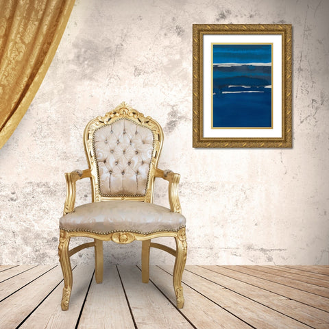 Sapphire Horizon I Gold Ornate Wood Framed Art Print with Double Matting by Delamater, Rob