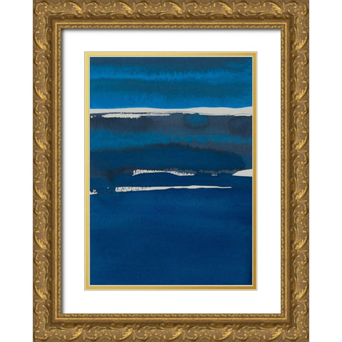 Sapphire Horizon I Gold Ornate Wood Framed Art Print with Double Matting by Delamater, Rob