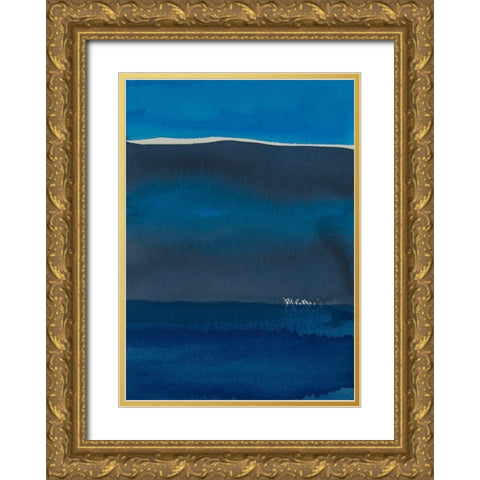 Sapphire Horizon II Gold Ornate Wood Framed Art Print with Double Matting by Delamater, Rob
