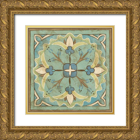 Ornamental Tile IV Gold Ornate Wood Framed Art Print with Double Matting by Zarris, Chariklia