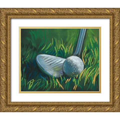 Tee Time II Gold Ornate Wood Framed Art Print with Double Matting by Parker, Jennifer Paxton