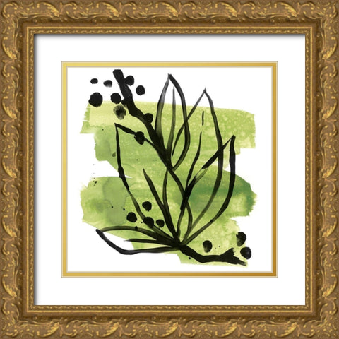 Tropical Sumi-e II Gold Ornate Wood Framed Art Print with Double Matting by Vess, June Erica