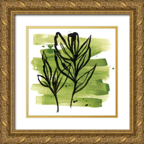 Tropical Sumi-e VI Gold Ornate Wood Framed Art Print with Double Matting by Vess, June Erica