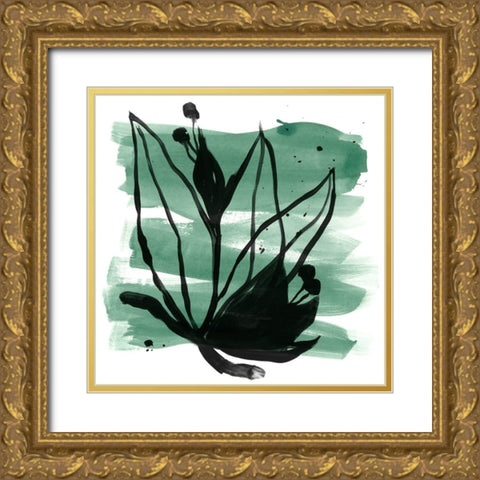 Tropical Sumi-e VII Gold Ornate Wood Framed Art Print with Double Matting by Vess, June Erica