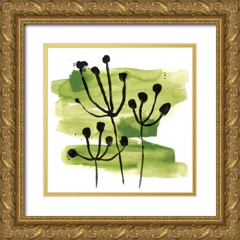 Tropical Sumi-e VIII Gold Ornate Wood Framed Art Print with Double Matting by Vess, June Erica
