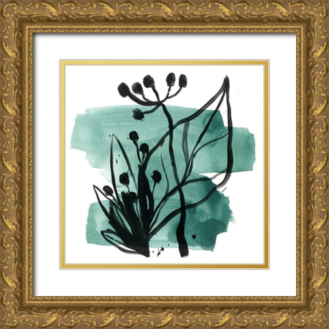 Tropical Sumi-e IX Gold Ornate Wood Framed Art Print with Double Matting by Vess, June Erica