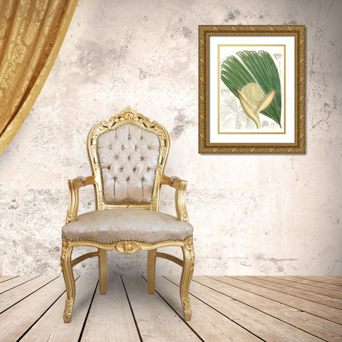 Palm Melange II Gold Ornate Wood Framed Art Print with Double Matting by Curtis