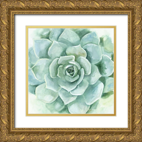 Verdant Succulent I Gold Ornate Wood Framed Art Print with Double Matting by Borges, Victoria