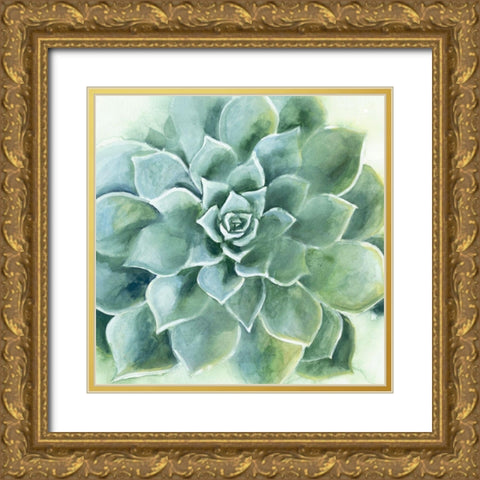 Verdant Succulent II Gold Ornate Wood Framed Art Print with Double Matting by Borges, Victoria