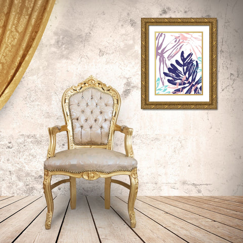 Miami Floral II Gold Ornate Wood Framed Art Print with Double Matting by Vess, June Erica