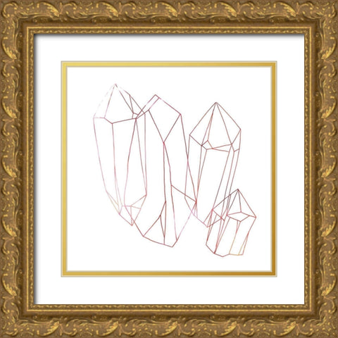 Contour Crystals II Gold Ornate Wood Framed Art Print with Double Matting by Vess, June Erica