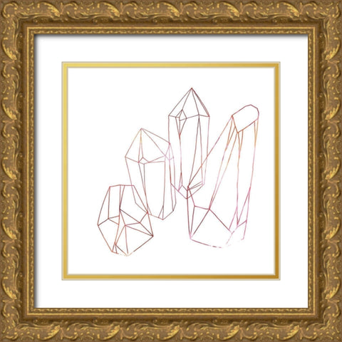 Contour Crystals III Gold Ornate Wood Framed Art Print with Double Matting by Vess, June Erica