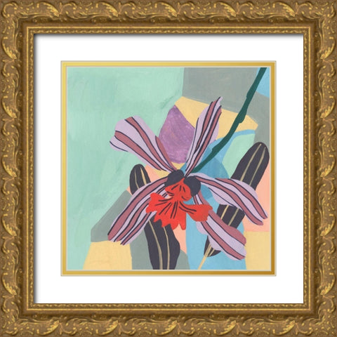 Corner Flower II Gold Ornate Wood Framed Art Print with Double Matting by Wang, Melissa