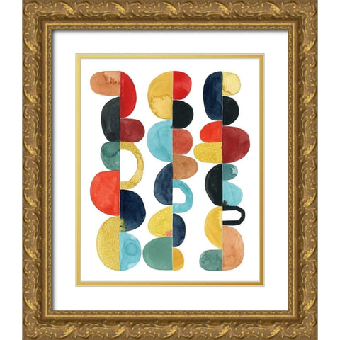 Midcentury Sunrise I Gold Ornate Wood Framed Art Print with Double Matting by Popp, Grace