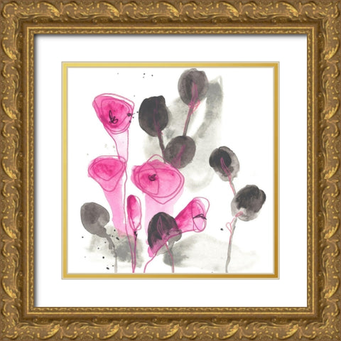 Snapdragon III Gold Ornate Wood Framed Art Print with Double Matting by Vess, June Erica