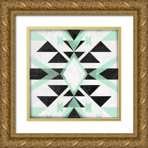 Modern Aztec Motif I Gold Ornate Wood Framed Art Print with Double Matting by Vess, June Erica