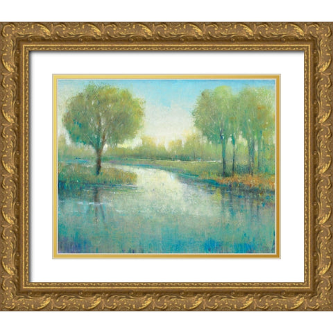 Winding River II Gold Ornate Wood Framed Art Print with Double Matting by OToole, Tim