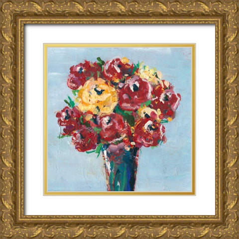 Chaos Floral III Gold Ornate Wood Framed Art Print with Double Matting by Moore, Regina