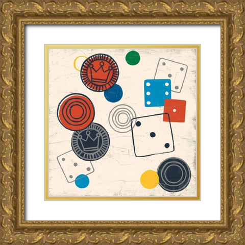 Game Time IV Gold Ornate Wood Framed Art Print with Double Matting by Vess, June Erica