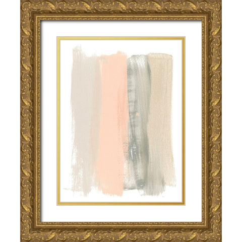 Blush Abstract II Gold Ornate Wood Framed Art Print with Double Matting by Vess, June Erica