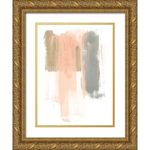 Blush Abstract IV Gold Ornate Wood Framed Art Print with Double Matting by Vess, June Erica