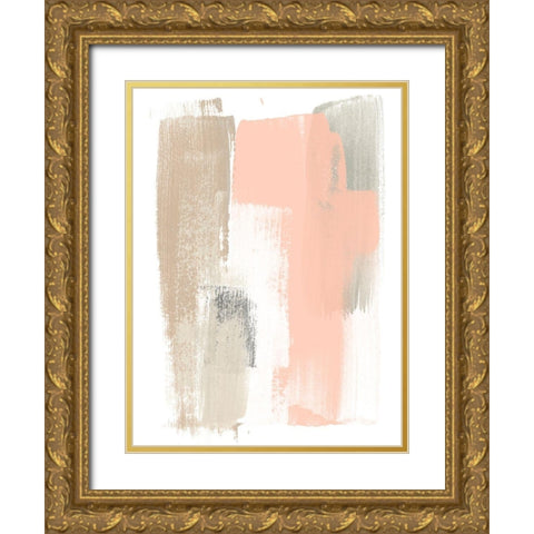 Blush Abstract VI Gold Ornate Wood Framed Art Print with Double Matting by Vess, June Erica