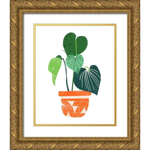 Happy Plants II Gold Ornate Wood Framed Art Print with Double Matting by Vess, June Erica