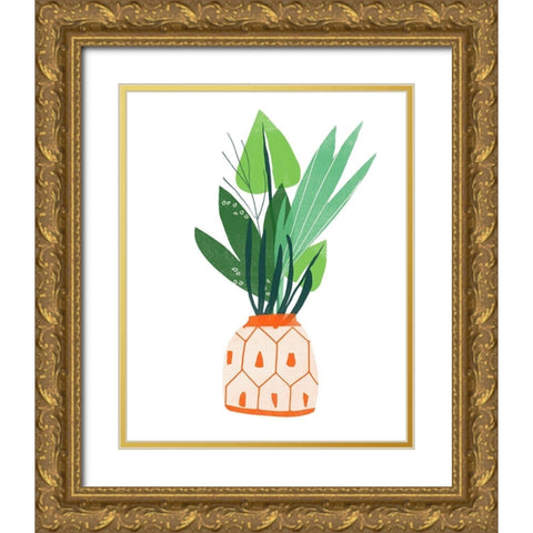 Happy Plants III Gold Ornate Wood Framed Art Print with Double Matting by Vess, June Erica