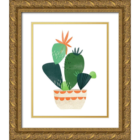 Happy Plants IV Gold Ornate Wood Framed Art Print with Double Matting by Vess, June Erica