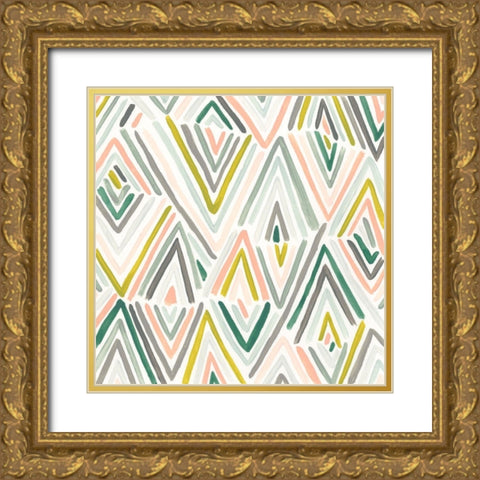 Tropic Tribal IV Gold Ornate Wood Framed Art Print with Double Matting by Vess, June Erica