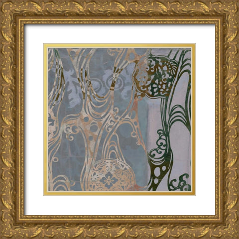 Medallions and Damask I Gold Ornate Wood Framed Art Print with Double Matting by Goldberger, Jennifer