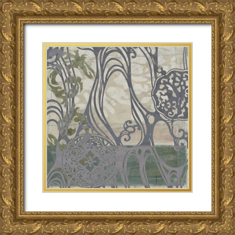 Medallions and Damask III Gold Ornate Wood Framed Art Print with Double Matting by Goldberger, Jennifer
