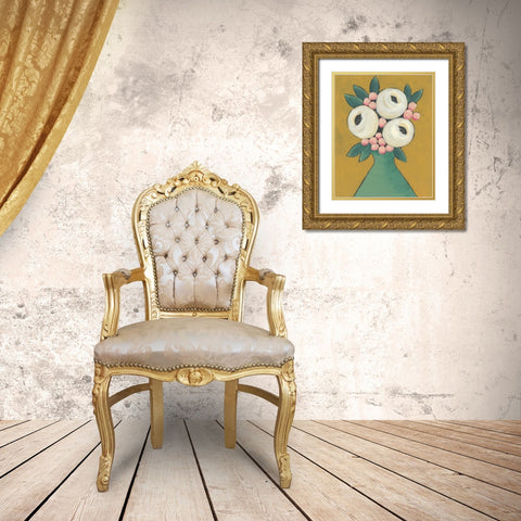 Country Garden Bouquet II Gold Ornate Wood Framed Art Print with Double Matting by Moore, Regina