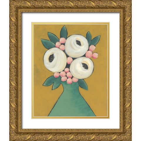 Country Garden Bouquet II Gold Ornate Wood Framed Art Print with Double Matting by Moore, Regina