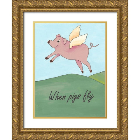 Animal Expressions V Gold Ornate Wood Framed Art Print with Double Matting by Moore, Regina