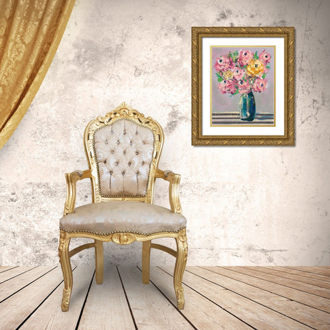 Feisty Floral I Gold Ornate Wood Framed Art Print with Double Matting by Moore, Regina