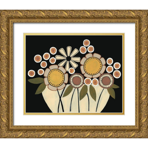 Summer Garden Floral I Gold Ornate Wood Framed Art Print with Double Matting by Moore, Regina