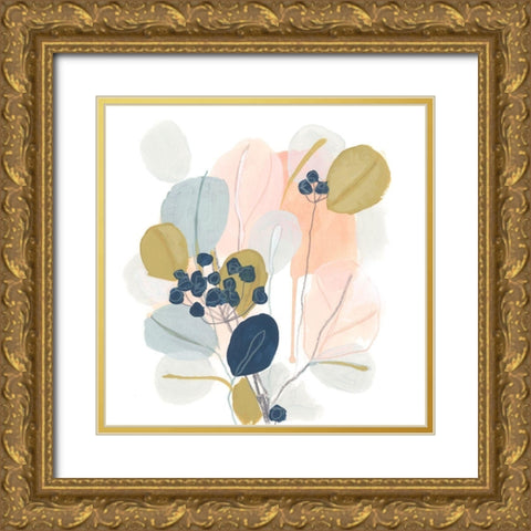 Floral Mazurka III Gold Ornate Wood Framed Art Print with Double Matting by Vess, June Erica