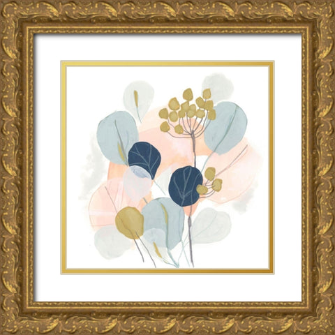 Floral Mazurka IV Gold Ornate Wood Framed Art Print with Double Matting by Vess, June Erica