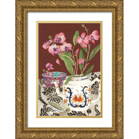 Elegant Arrangement II Gold Ornate Wood Framed Art Print with Double Matting by Wang, Melissa