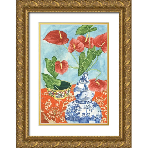 Elegant Arrangement IV Gold Ornate Wood Framed Art Print with Double Matting by Wang, Melissa