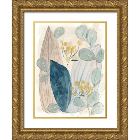 Terra Garden I Gold Ornate Wood Framed Art Print with Double Matting by Vess, June Erica