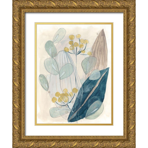 Terra Garden II Gold Ornate Wood Framed Art Print with Double Matting by Vess, June Erica